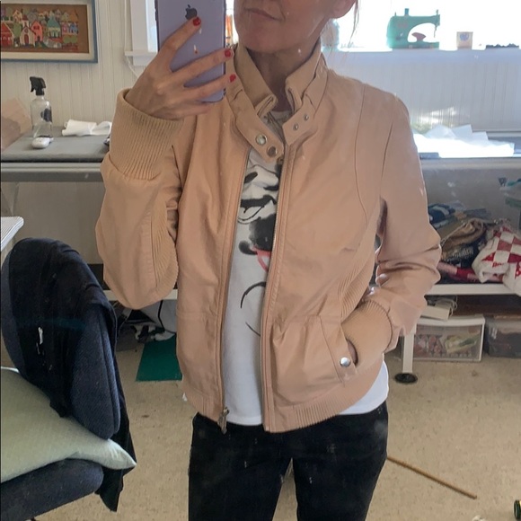 Thread & Supply Jackets & Blazers - Thread & Supply blush faux leather bomber jacket